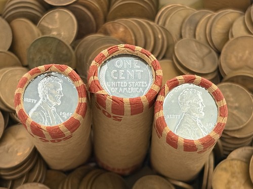 Wheat penny roll with - wheat,