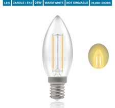 Candle 25 Watt Small Screw LED Bulbs Candle E14 2W=25W Warm White Light Bulbs