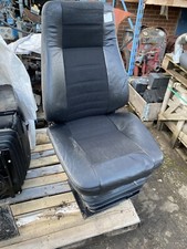 EXCAVATOR PART LEATHER CAPTAINS ADJUSTABLE SEAT  MOUNTED ON A PEDESTAL BASE