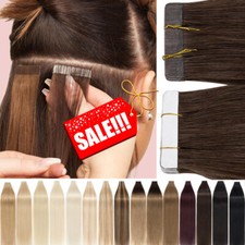 Tape In Extensions Indian/ Remy 100% Human Hair Full Head Seamless Hairpieces UK