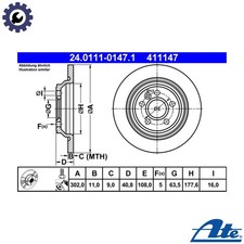 2x BRAKE DISC 24.0111-0147.1