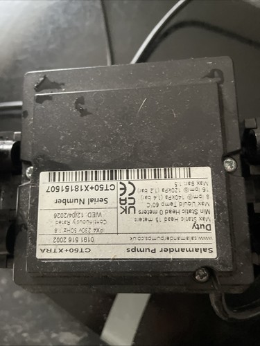 Salamander shower pump - salamander,