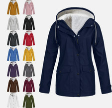 Women's Fleece Parka Hooded Jackets Ladies Winter Warm Coats Outwear Waterproof