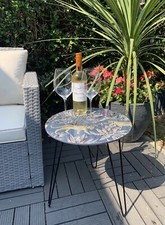 Blue and Gold Leopard Side / Bedside/Coffee Table  Living Room Office Bedroom