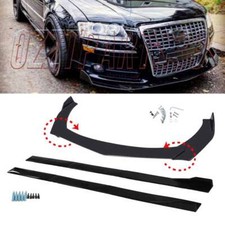 For Audi A3 A4 A5 A6 Side Skirt + Front Bumper Lip Spoiler Splitter Body Kit UO