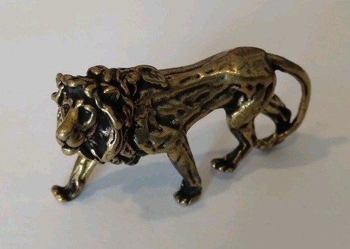Miniature brass lion - miniature,