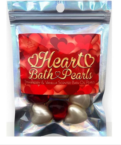 Heart bath pearls strawberry - bath, pearls.