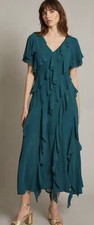 Monsoon Renata teal dress sz