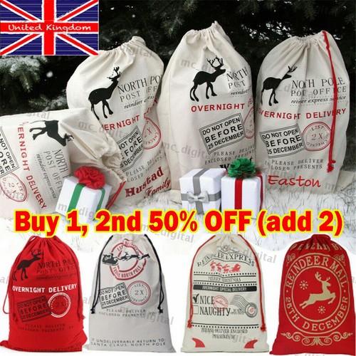 Large christmas hessian santa - large,