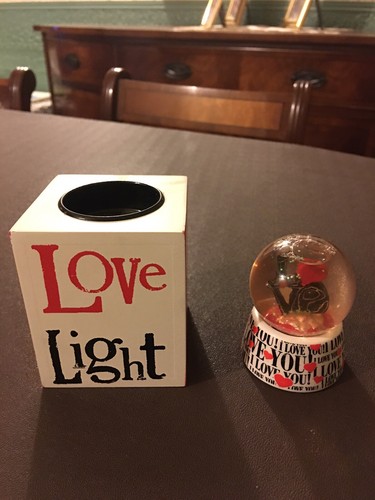 Love candle holder and mini - candle,