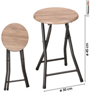 Round Wooden Folding Stool for