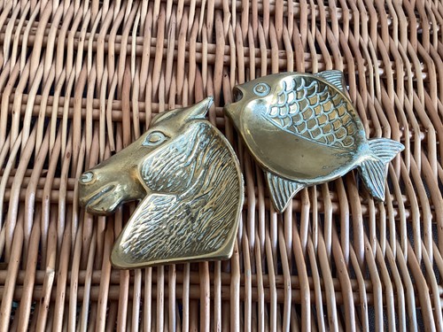 Vintage brass horse head - horse, /