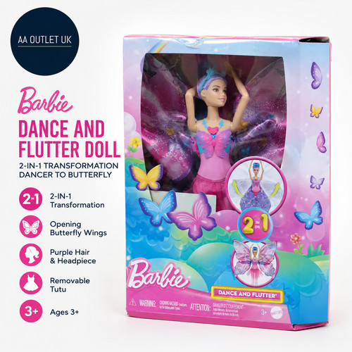 Barbie dance flutter doll 2in1 - dance,