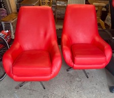 Vintage mid century  retro 60s/70s Swivel Orange Chair GROOVY 