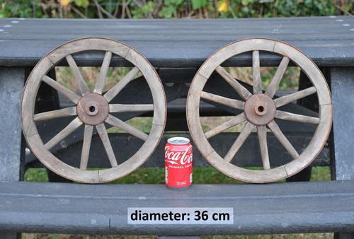 Pair vintage old wooden - pair,