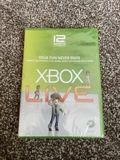 RARE! NEW! - Xbox Live 12 Month Gold Membership - Microsoft Xbox 360 PAL SEALED!