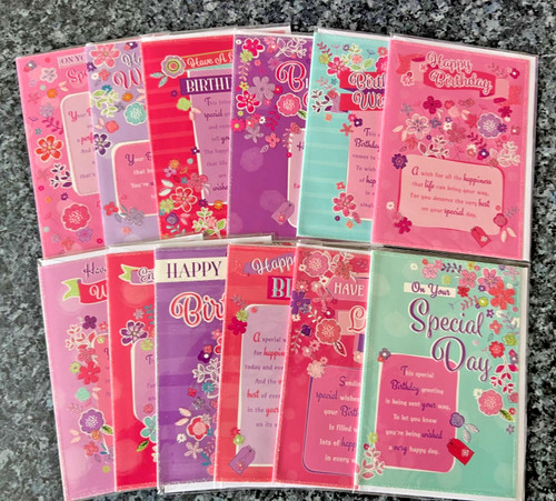 Female birthday cards x - 12,