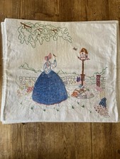 4 X Vintage Hand Embroidered