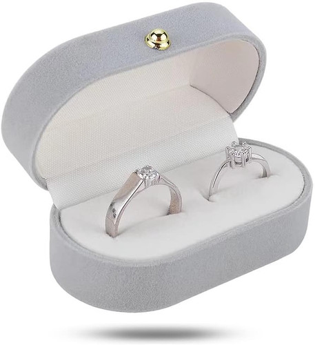Double ring box - -, velvet