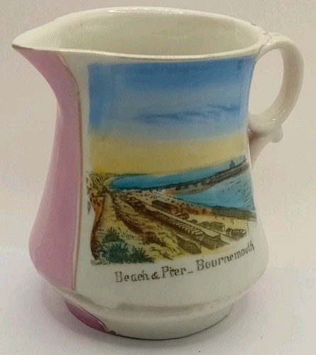 Pink lustre souvenir jug beach - souvenir,