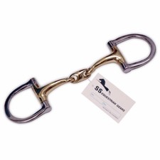D Ring Snaffle Horse Bits Equestrian Curved Mouthpiece Bits 5.5”