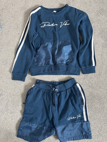 Boys blue and white tracksuit - blue,