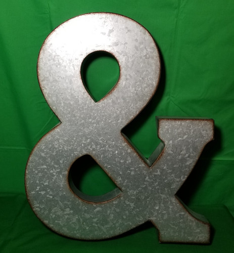 Large galvanized metal letter - large,