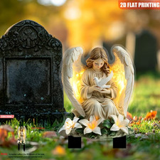 Acrylic flat memorial angel - acrylic, 2d