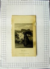 Original Old Antique Print