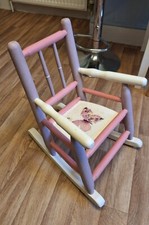 Vintage Beautiful Child's Wooden Rocking Chair