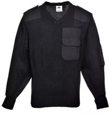 Portwest Nato Black Sweater Jumper Security Safety V Neck Sweatshirt  S Small