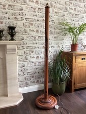 Vintage Hand Carved Wooden Standard Lamp Floor Light Chinese Style