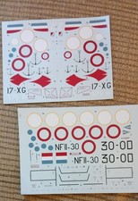 Classic Airframes 1/48 scale French Service  Meteor and Vampire decal sheets