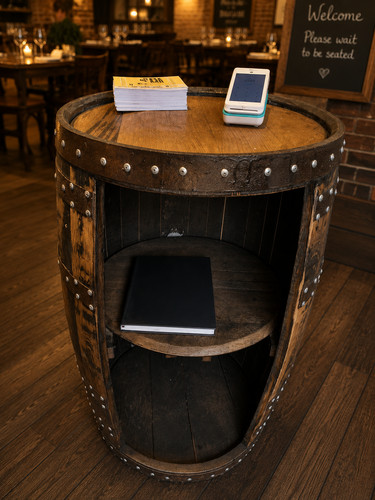 Portable whisky barrel display - portable,