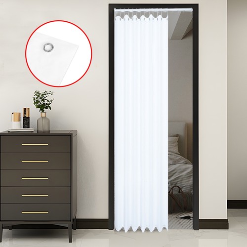 White fabric shower curtain - white,