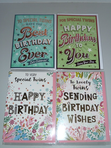 Twins birthday card happy - card,