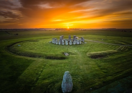 Stonehenge midwinter sunset - stonehenge,