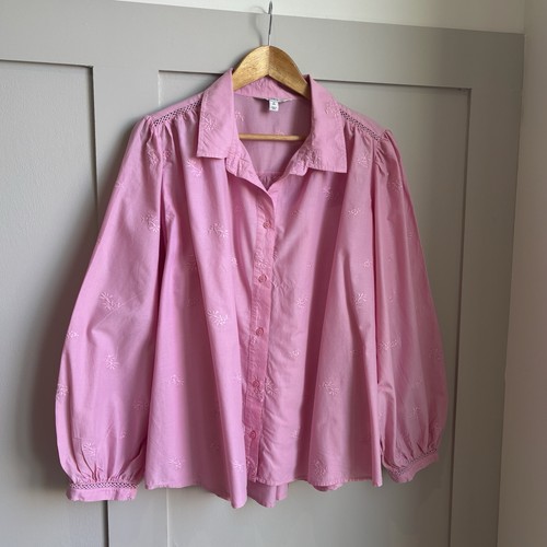 Pink embroidered cotton - m&s,