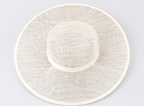 White sinamay wide brim - wide,
