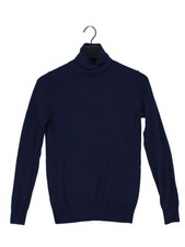 MUJI Men's Jumper S Blue Wool