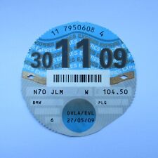 UK Road Tax Disc 30 November 2009 (11 09 BMW Birthday Present Old Car)