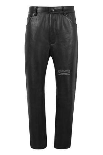 Men leather pants biker - men's,