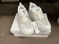 CALVIN KLEIN JEANS MENS MENS SNEAKERS BRIGHT WHITE CREAM UK7.5 EU42 #CK1