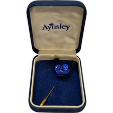 Aynsley Gold Tone Blue Flower