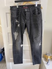 Andy Warhol Jeans Limited Edition Rare Pepe Jeans W36 L34 Steel Grey Silver