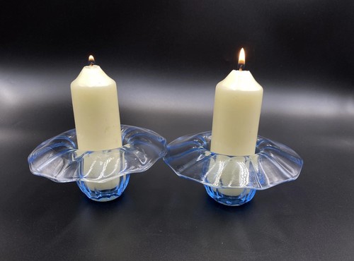 Pair candle holders clear - holders,