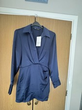 Zara Navy Blue Satin Shirt