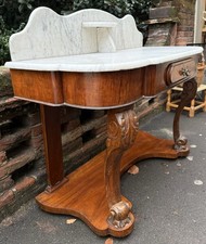Victorian Mahogany & Marble Gallery Top Washstand