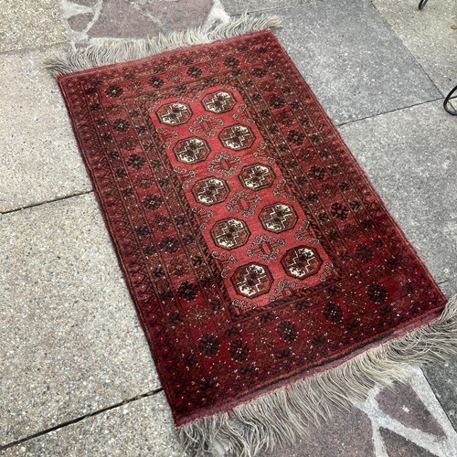 Vintage hand knotted bokhara - knotted,