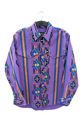 Wrangler Shirt Mens Extra Large Cowboy Western Aztec Navajo Brushpopper 17 35